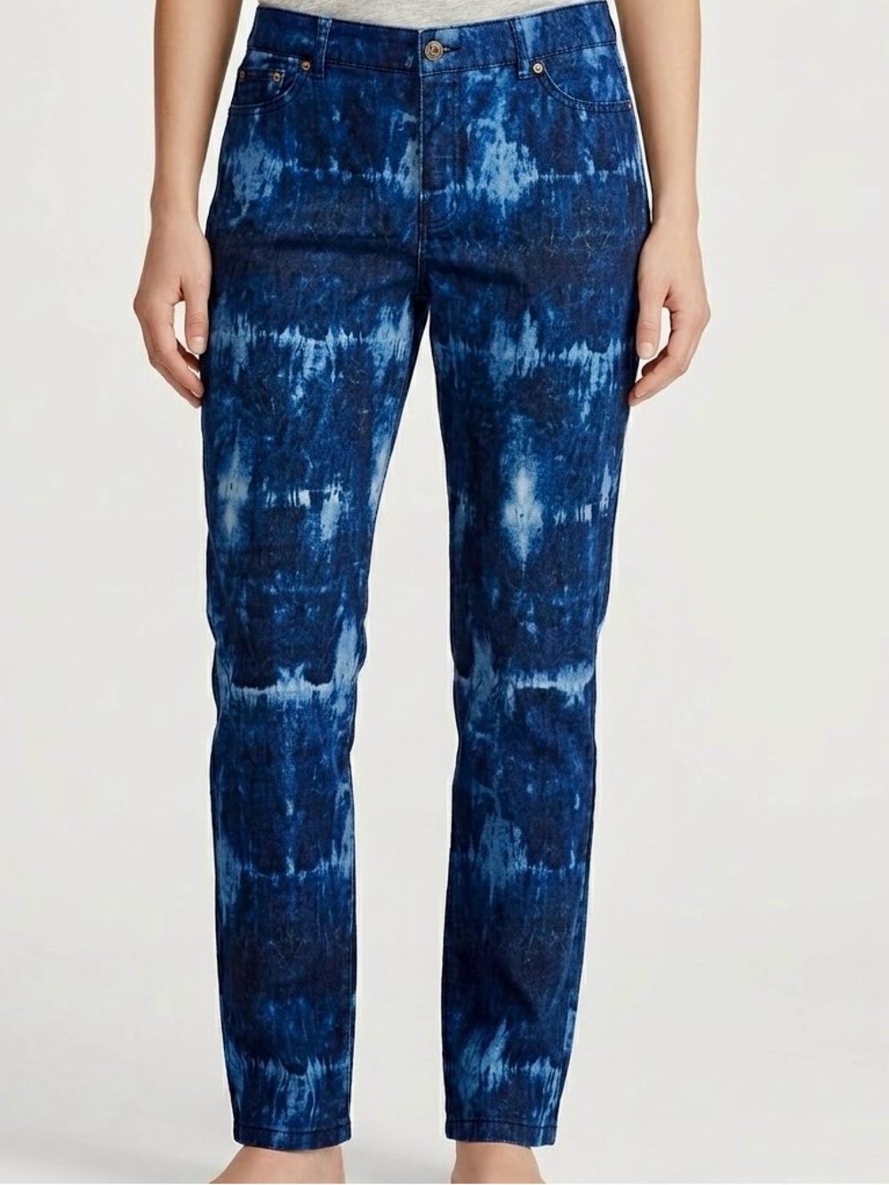 LAUREN Ralph Lauren Premier Skinny Cropped Blue Tie-Dye Ankle Jeans β #121 LHP